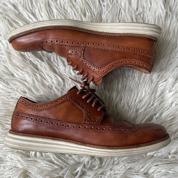 Cole Haan Other - Cole Haan Brown Leather Brouge Wingtip LunarGrand Longwing Derby Shoe 10M C13739